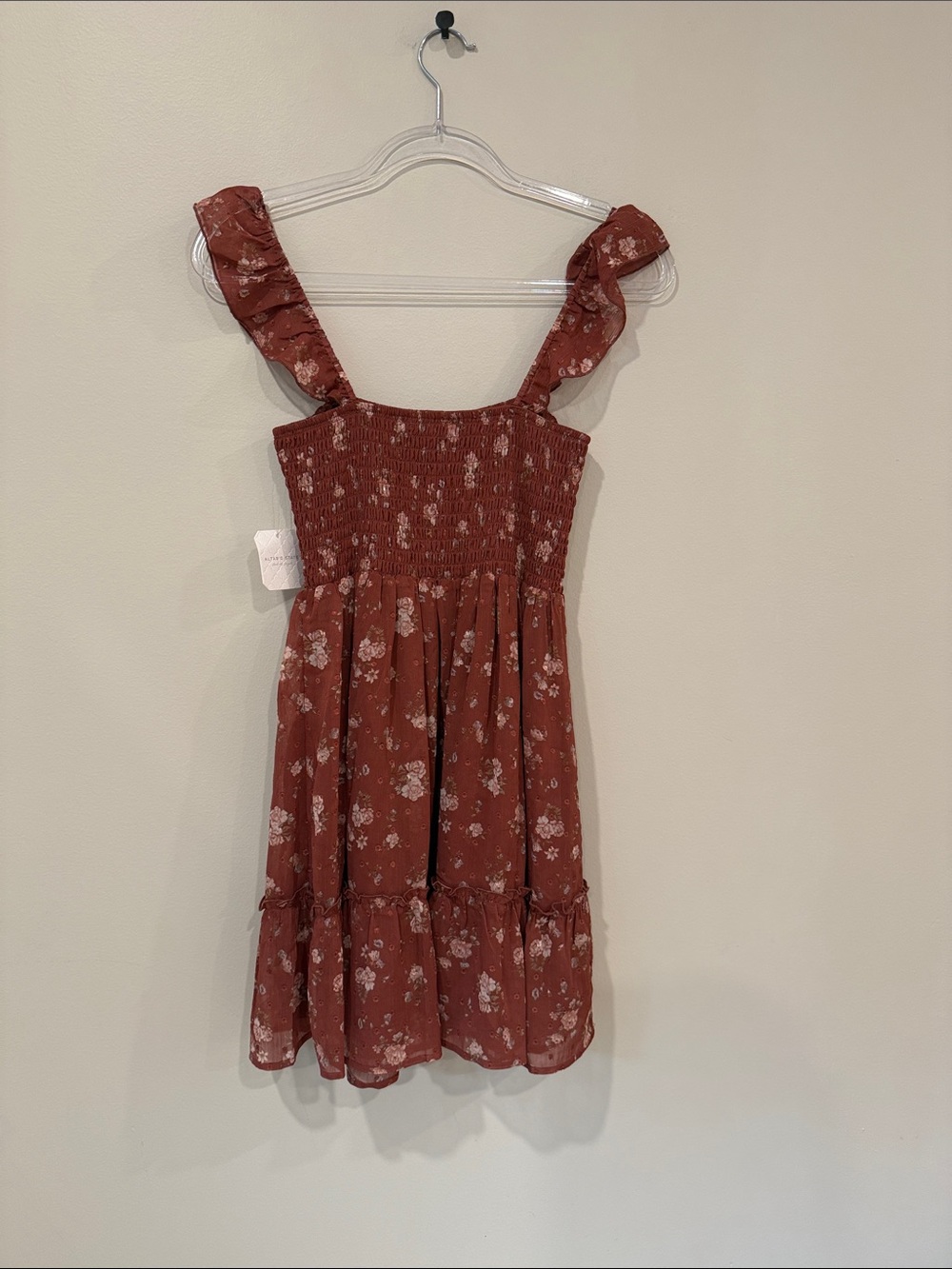 Altar'd State Rust Floral Smocked Mini Dress - Picture 4 of 4